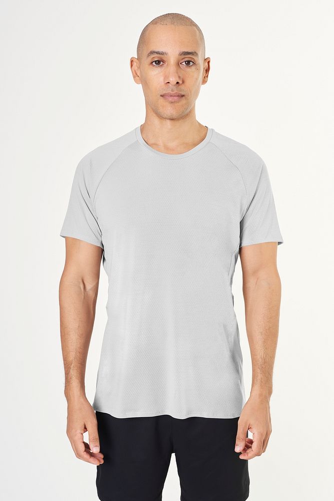Man in a gray t-shirt mockup 