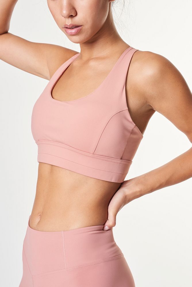 Pink sports top mockup women's active wear