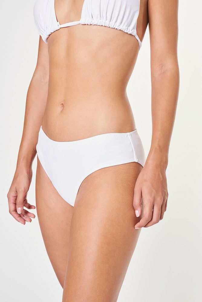 White two piece bikini women's swimwear