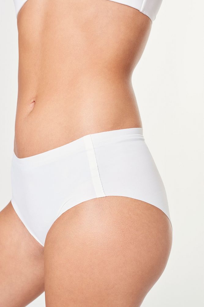 White underwear mockup women's panties