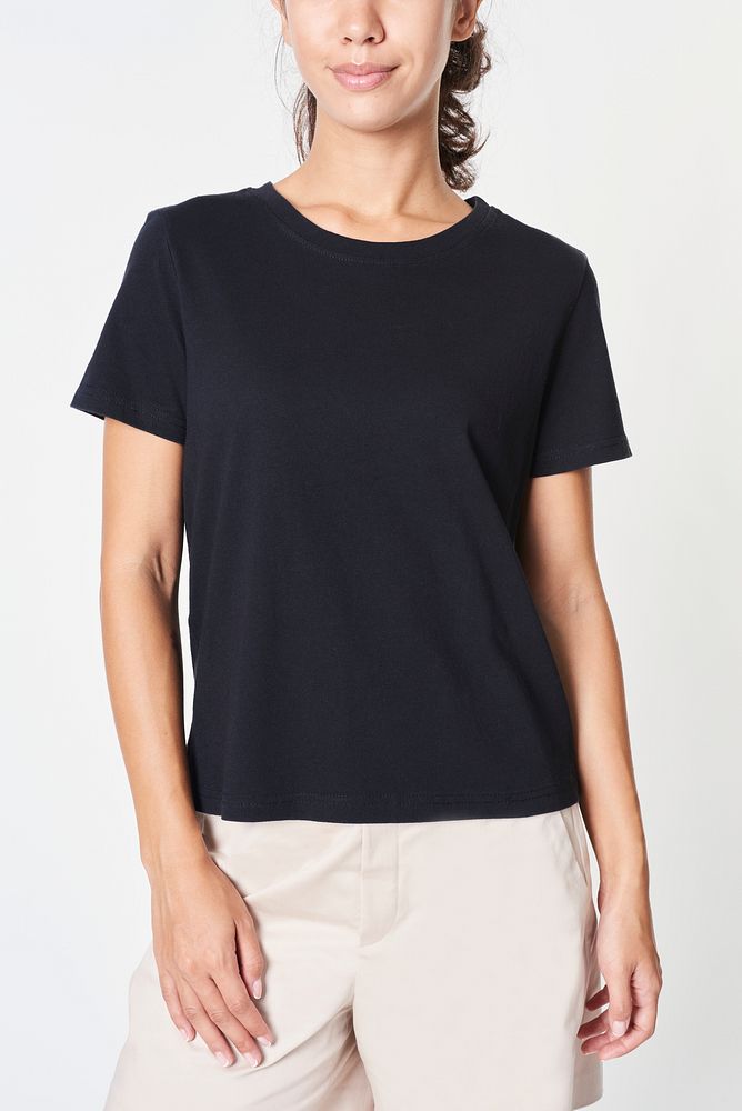 Woman in a black tee