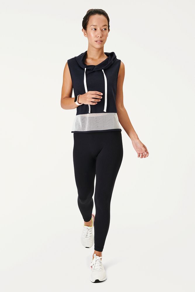Asian woman in a black activewear 