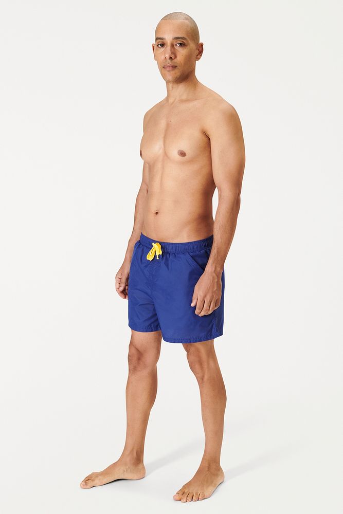 Men's swimming shorts mockup blue board shorts 