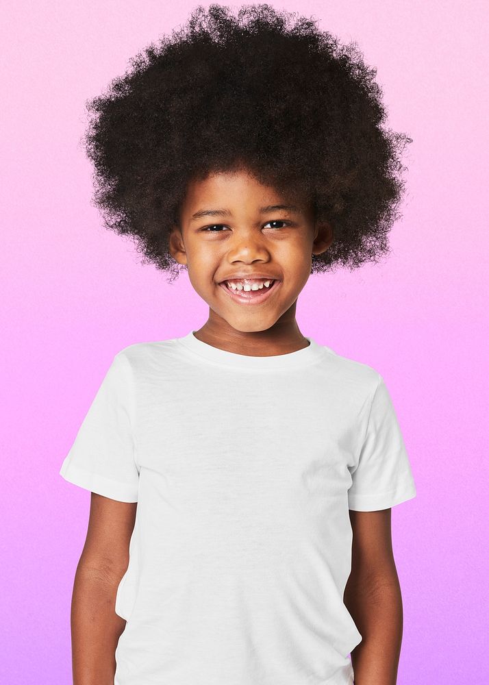 Boy's t-shirt psd mockup in studio