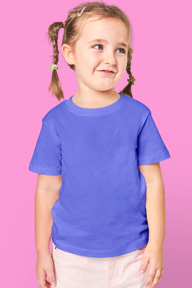 Black girl's casual in blue t shirt
