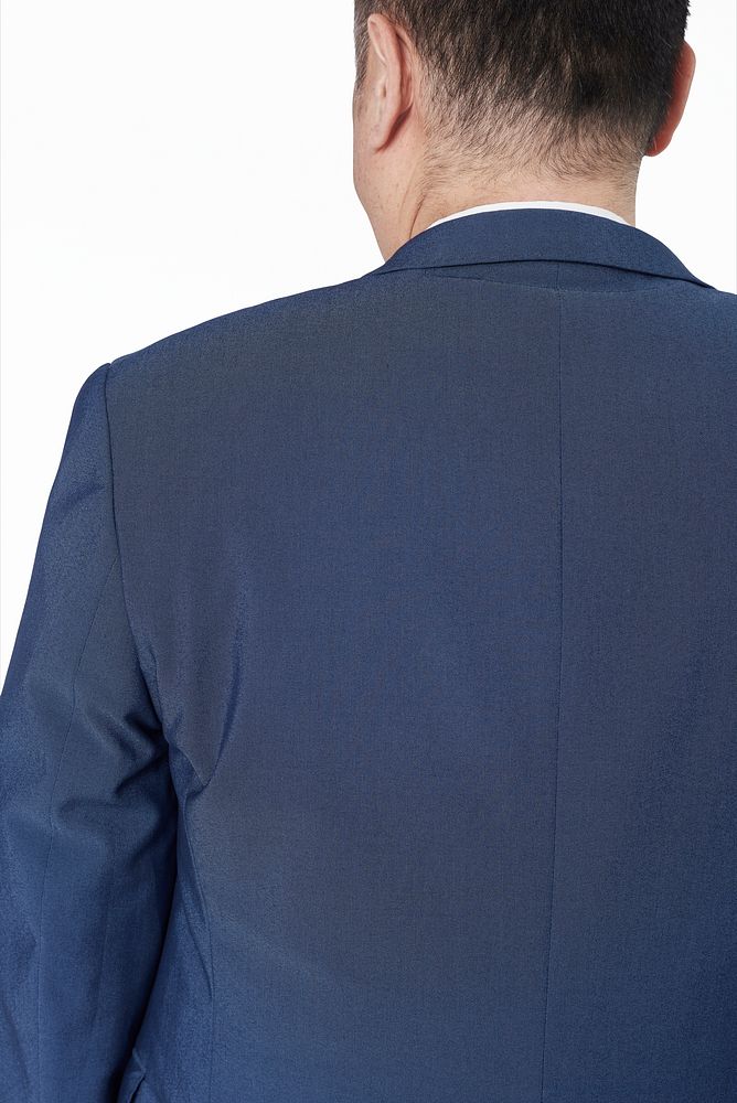 Plus size men's blue suit fashion studio shot