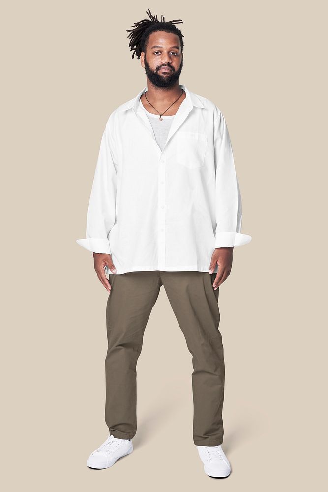 Plus size white shirt apparel mockup psd body positivity shoot
