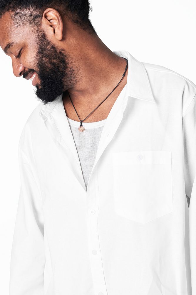 Man's white shirt plus size fashion