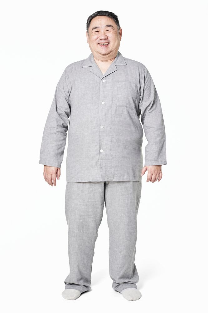 Plus size model pajamas apparel mockup psd full body
