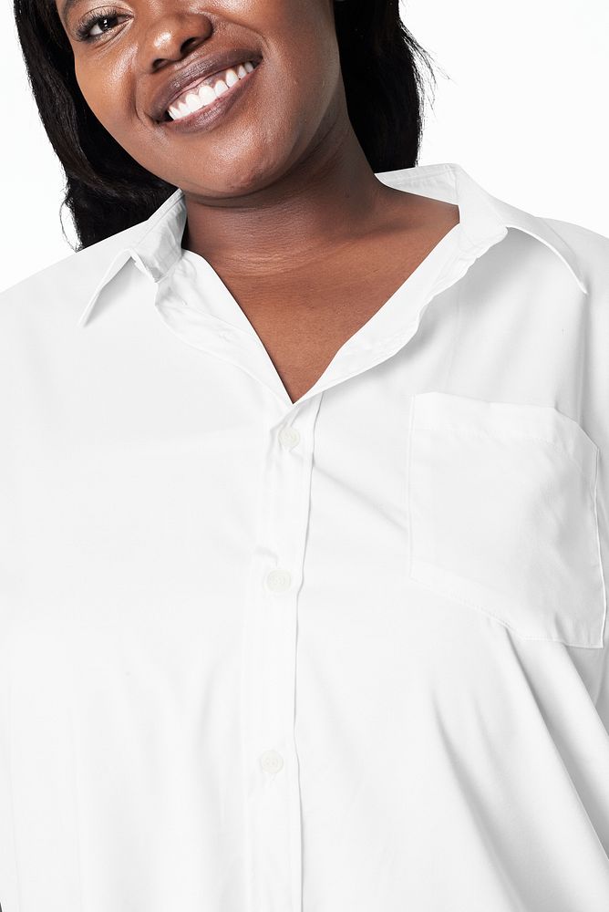 Women's plus size fashion white shirt