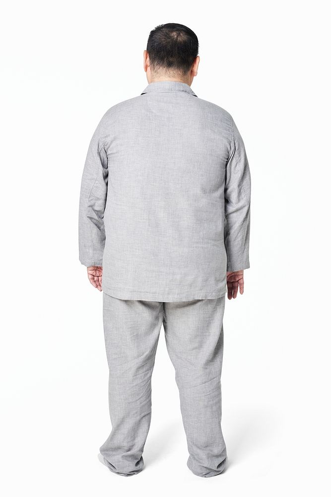 Plus size model pajamas apparel mockup psd full body