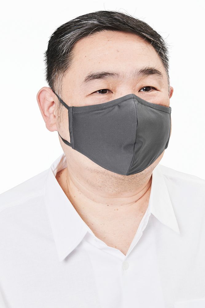 Man wearing face mask mockup due to covid-19 protection