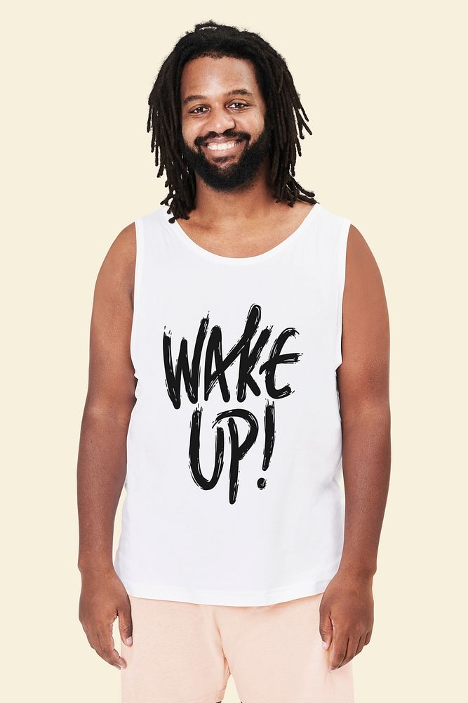 Men's apparel psd 'Wake Up!' pajamas mockup studio shot