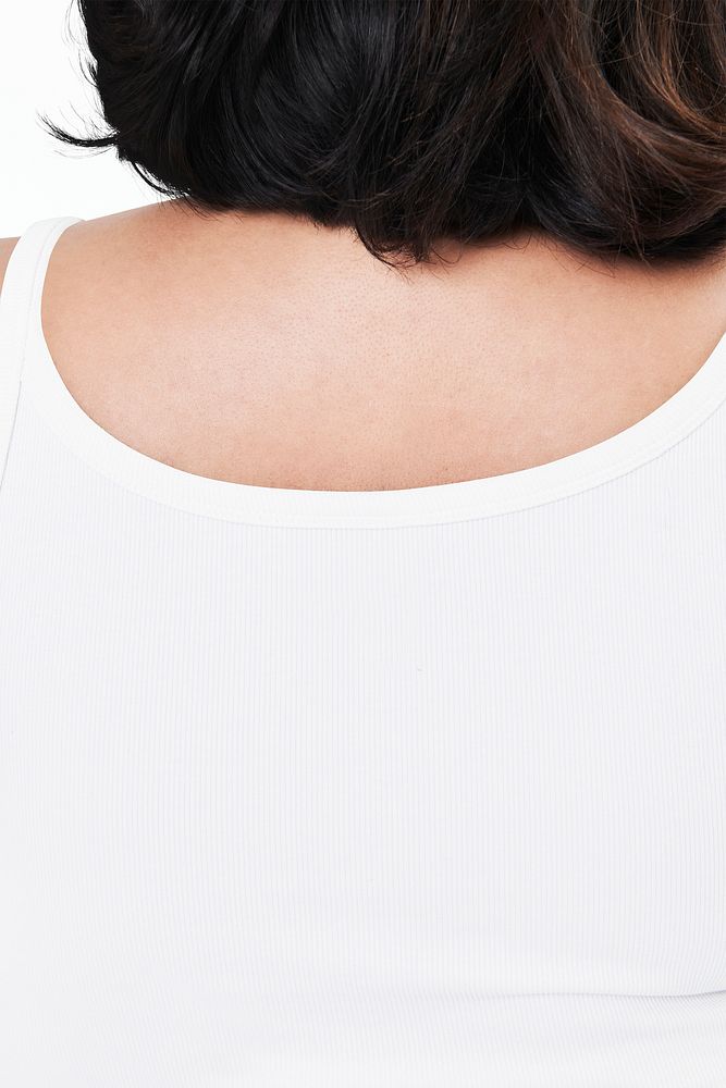 Size inclusive fashion white tank top mockup