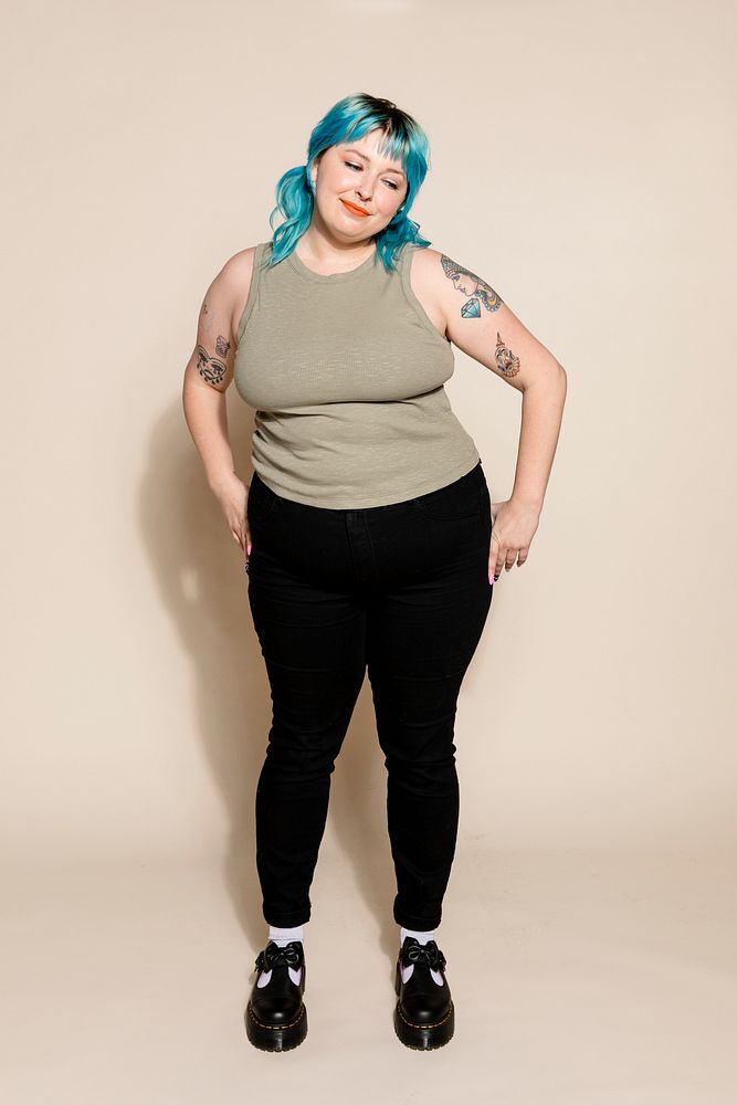 Confident & curvy woman, body positivity 
