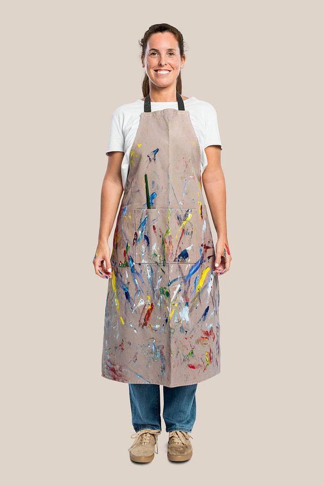 Female artist in an apron
