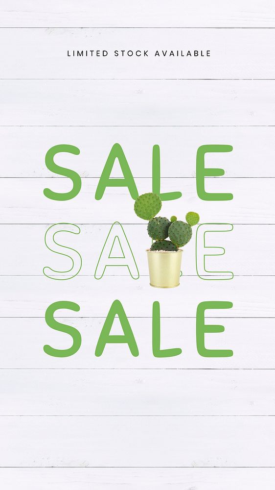 Online houseplant shop template vector with sale text