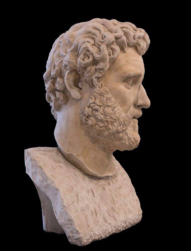 Antoninus Pius, roman emperor (138 - 161). Bust. Marble. Farnese collection in the NNAM. Naples, Italy. Original public…