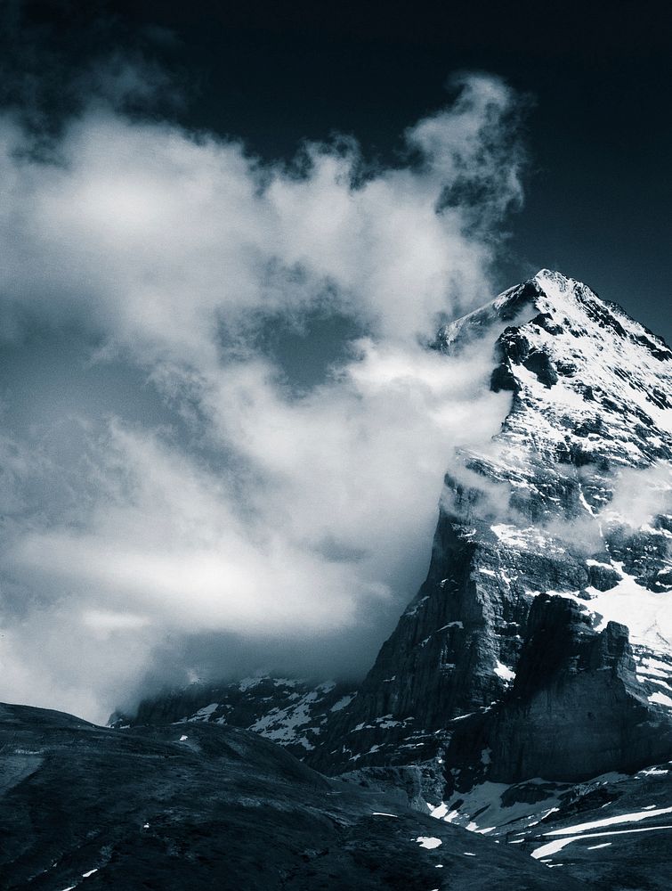 Winter mountain top. Original public domain image from Wikimedia Commons