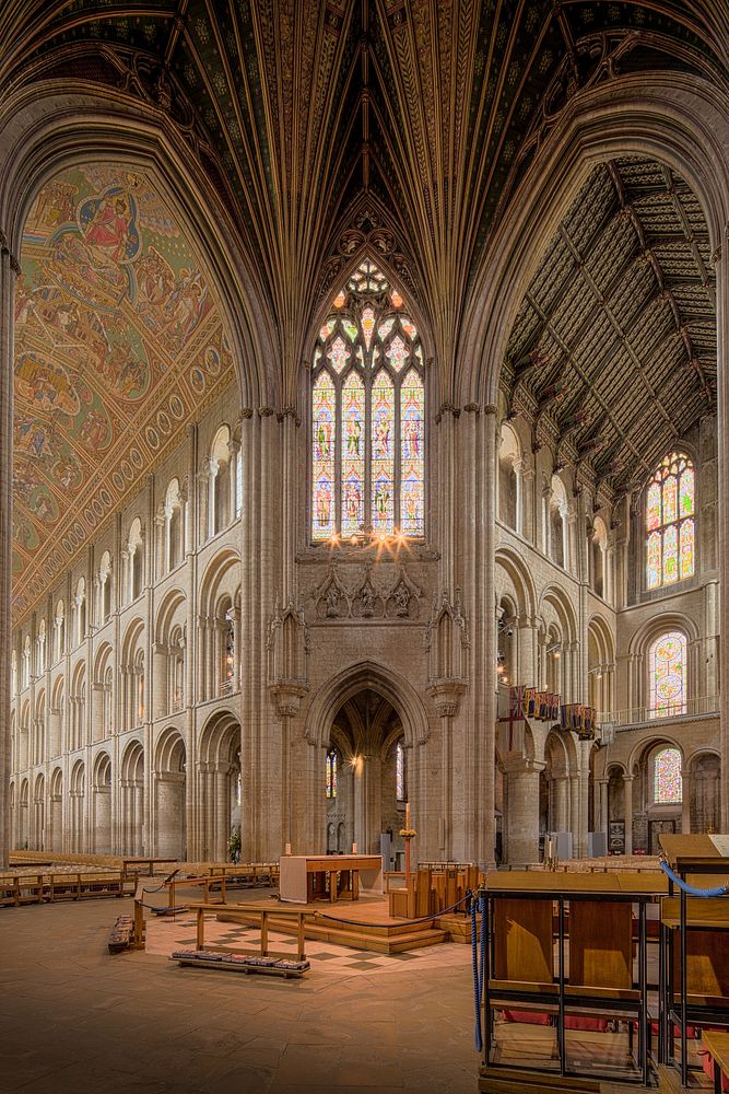 Ely Cathedral. Located in Ely, Cambridgeshire, England, UK. Original public domain image from Wikimedia Commons