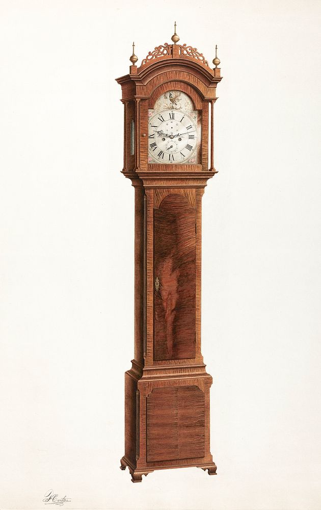 Tall Clock (ca. 1938) by Ferdinand Cartier. Original from The National Gallery of Art. Digitally enhanced by rawpixel.