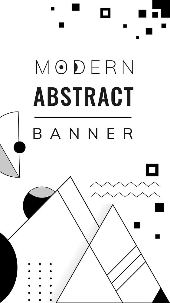 Modern black and white geometric banner template