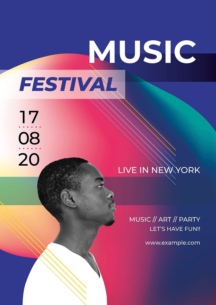 Vibrant music festival poster vector