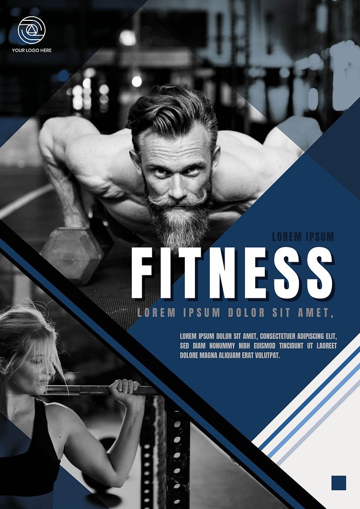 Fitness and exercise poster design vector