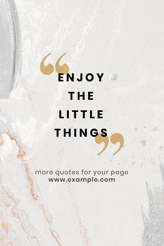 Enjoy the little things template with text vector