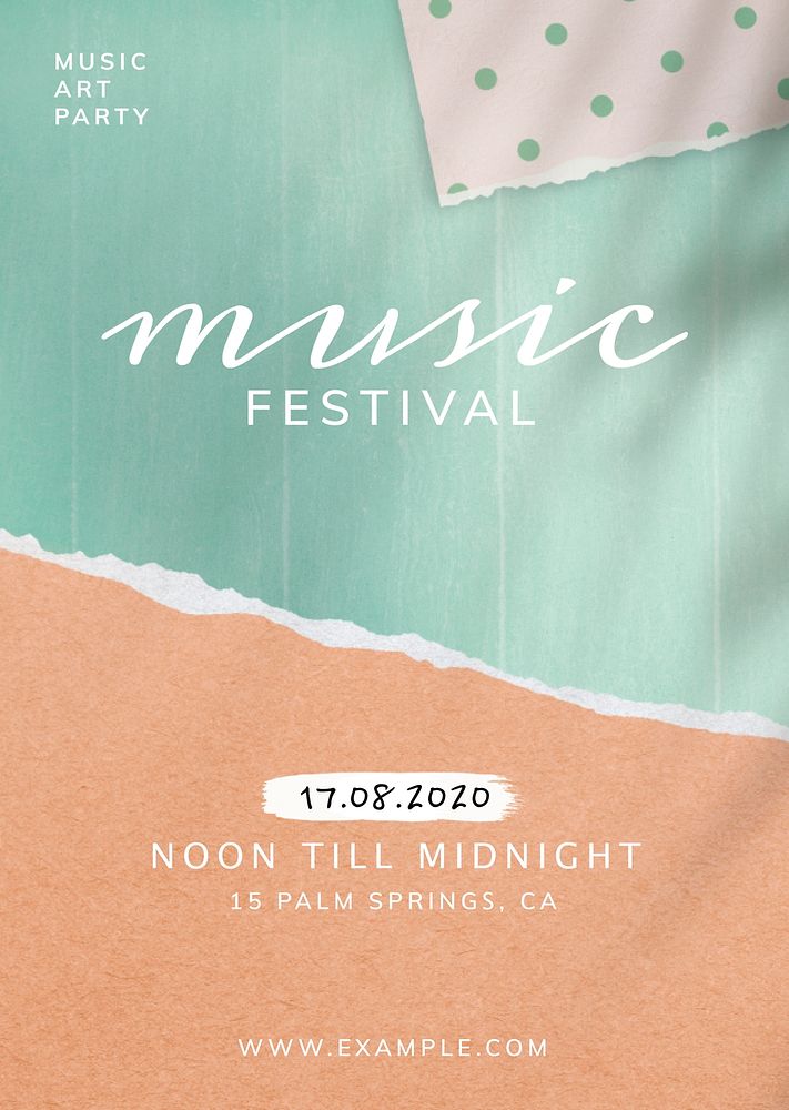 Music festival noon till midnight template