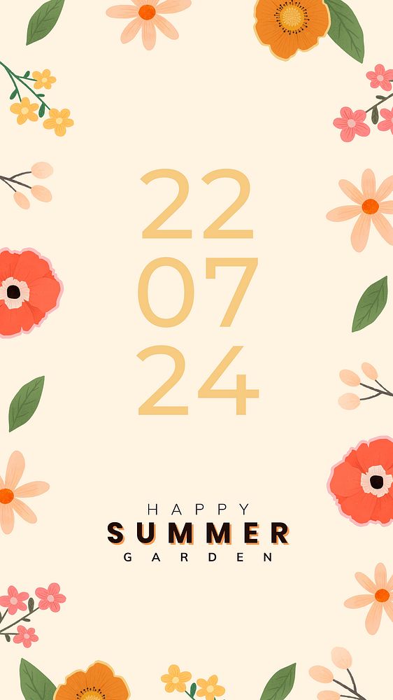 Happy summer garden design vector