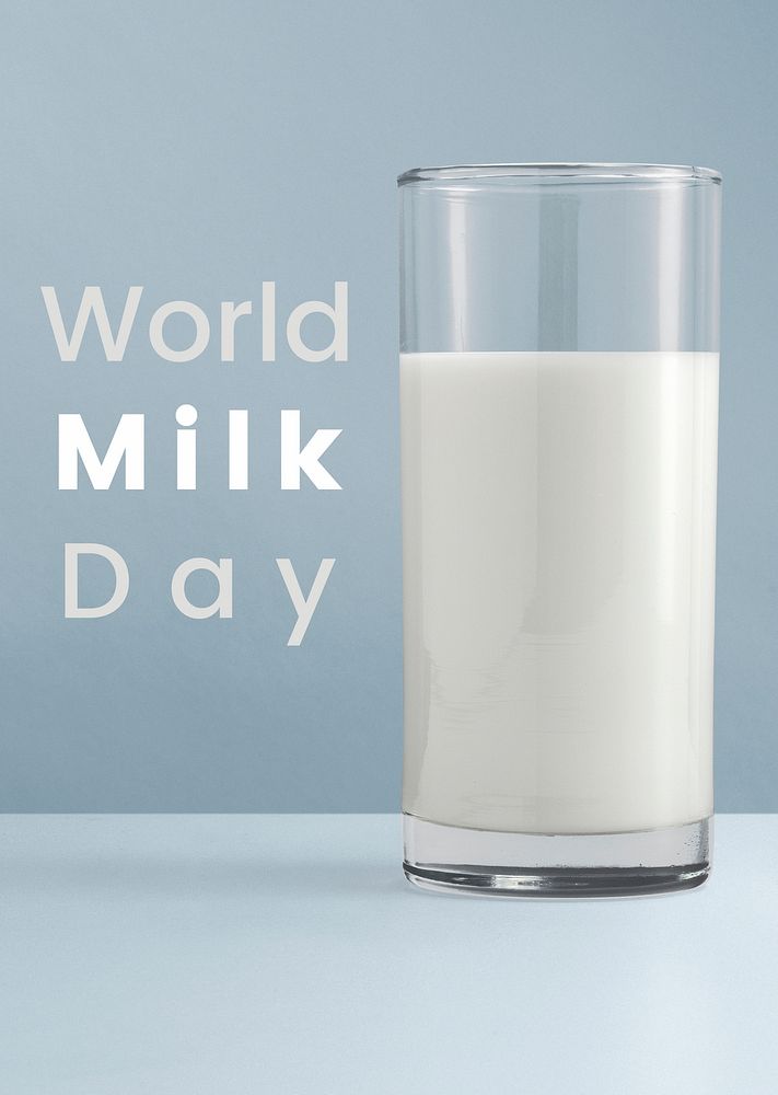 World milk day poster template mockup