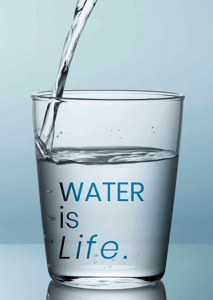 Water is life poster template mockup