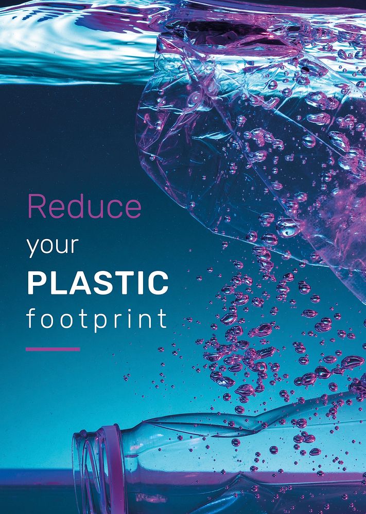 Reduce your plastic footprint poster template vector