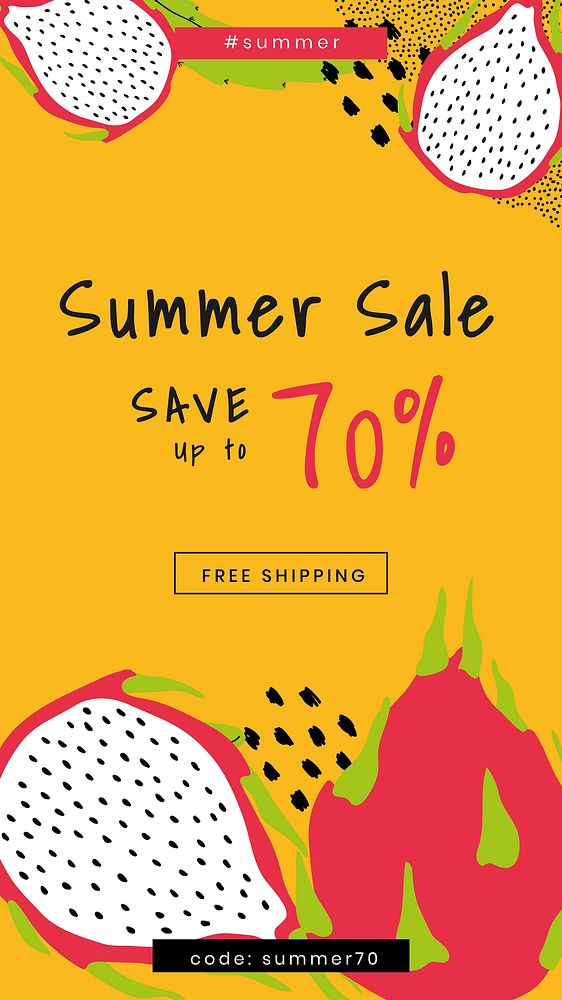 Summer sale up to 70% off template vector 