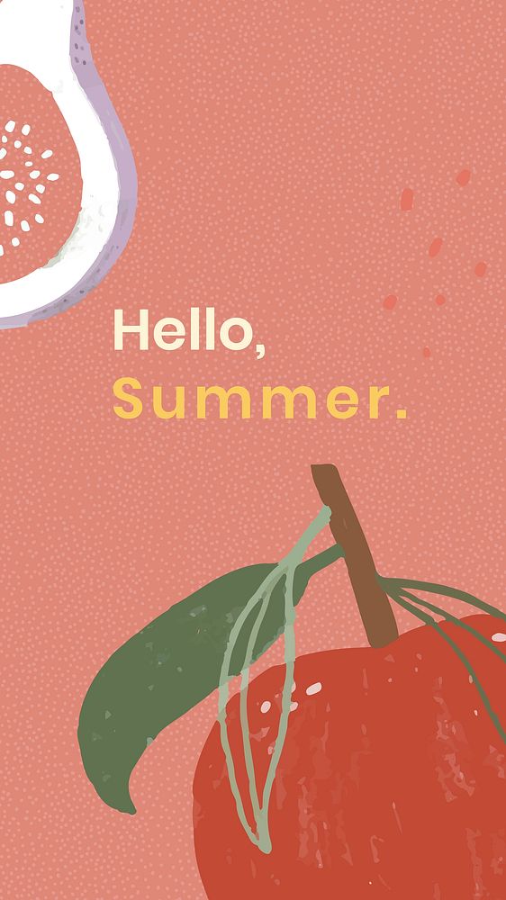 Hello fruity summer template design resource vector