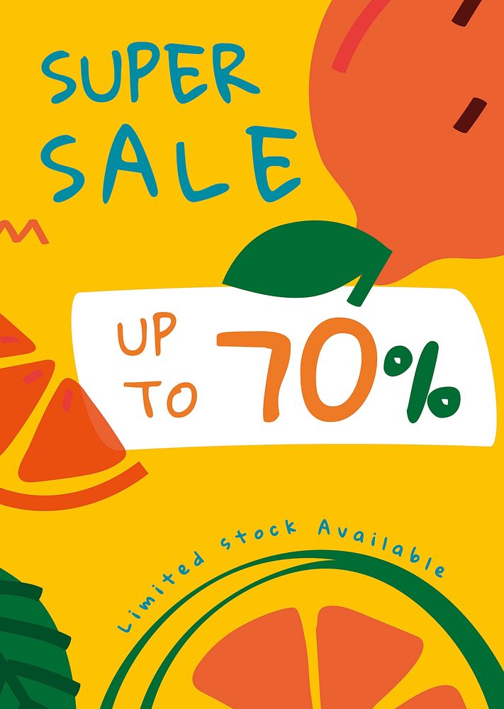 Up to 70% off summer sale template vector 