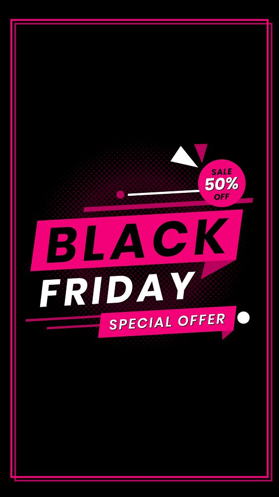 Vector sale 50% Black Friday ad promotional banner template bold font