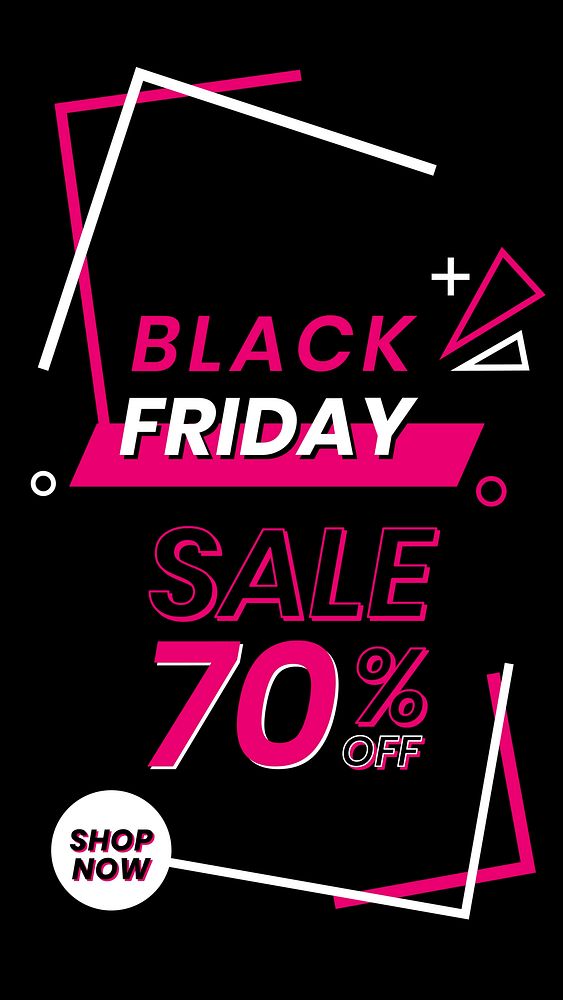 Black Friday sale 70% vector pink advertising social banner