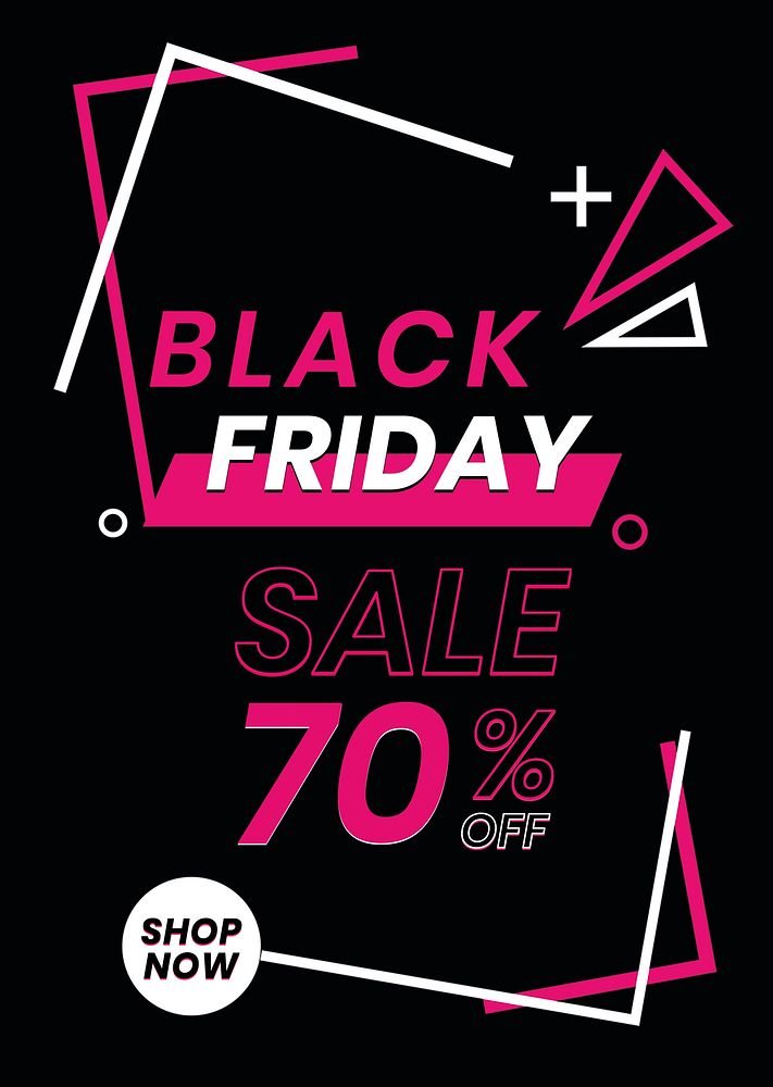 Pink psd Black Friday 70% off funky bold font banner