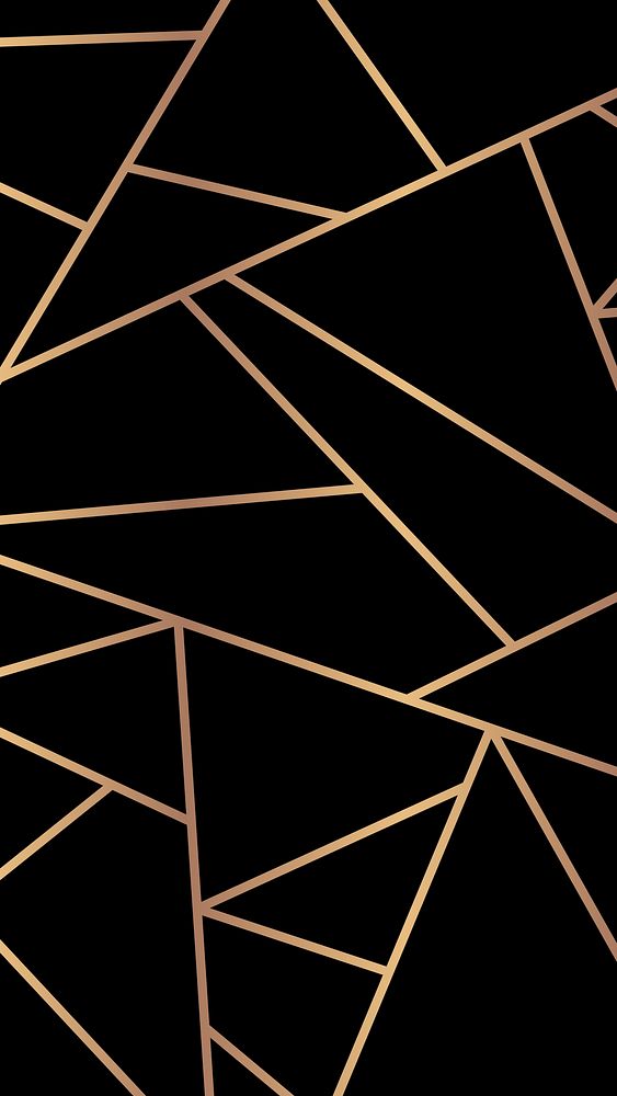 Triangle geometric pattern psd gold black background