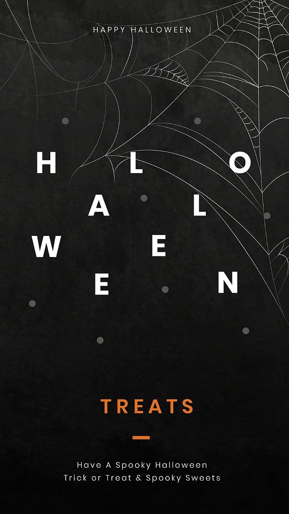 Halloween greeting vector template for social media story