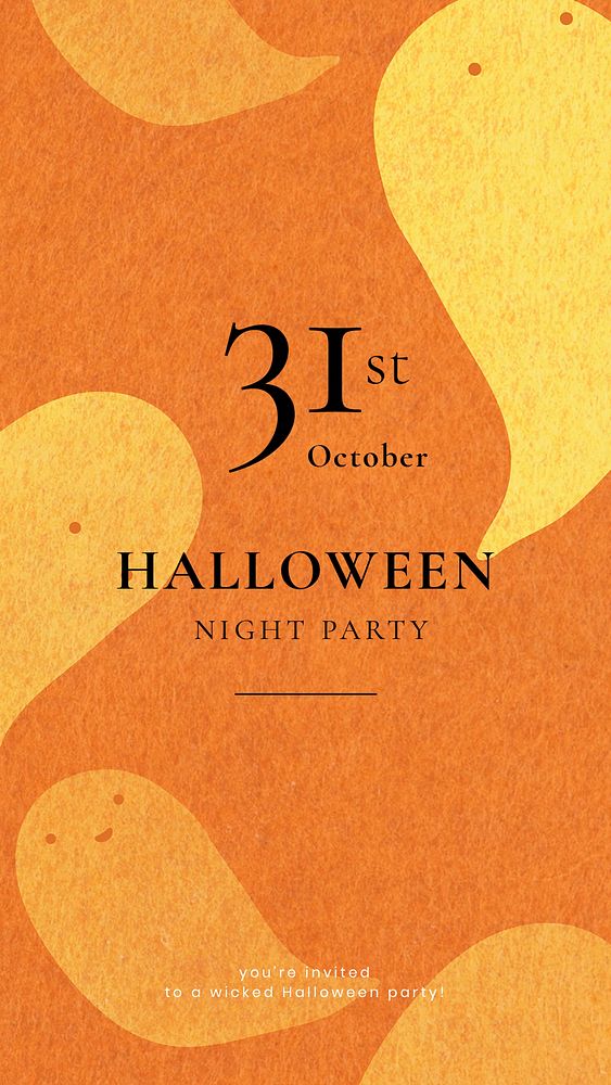 Halloween night party vector template social media story