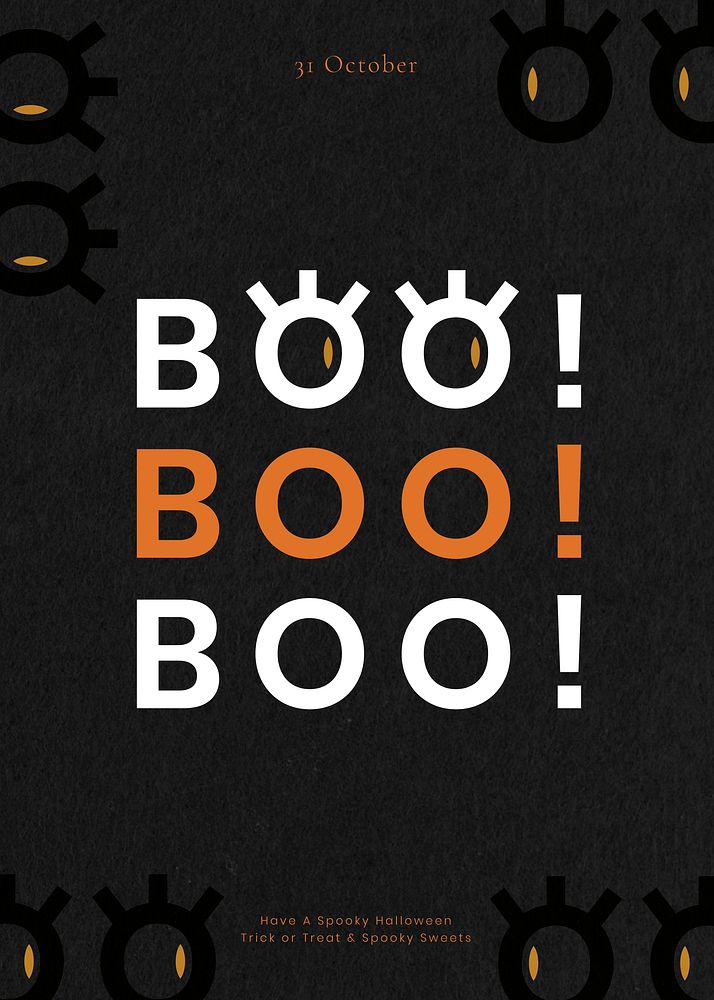 Boo! Halloween invitation template vector