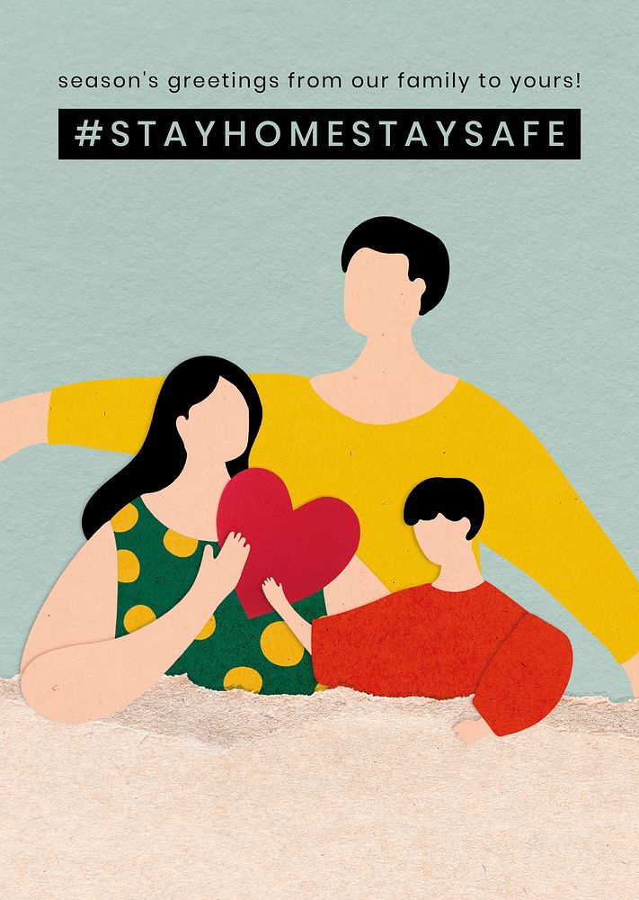 Stay home stay safe template psd in new normal