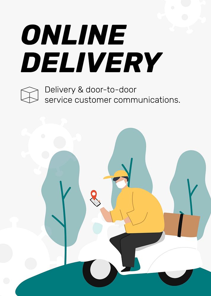 Online delivery template vector door to door customer service