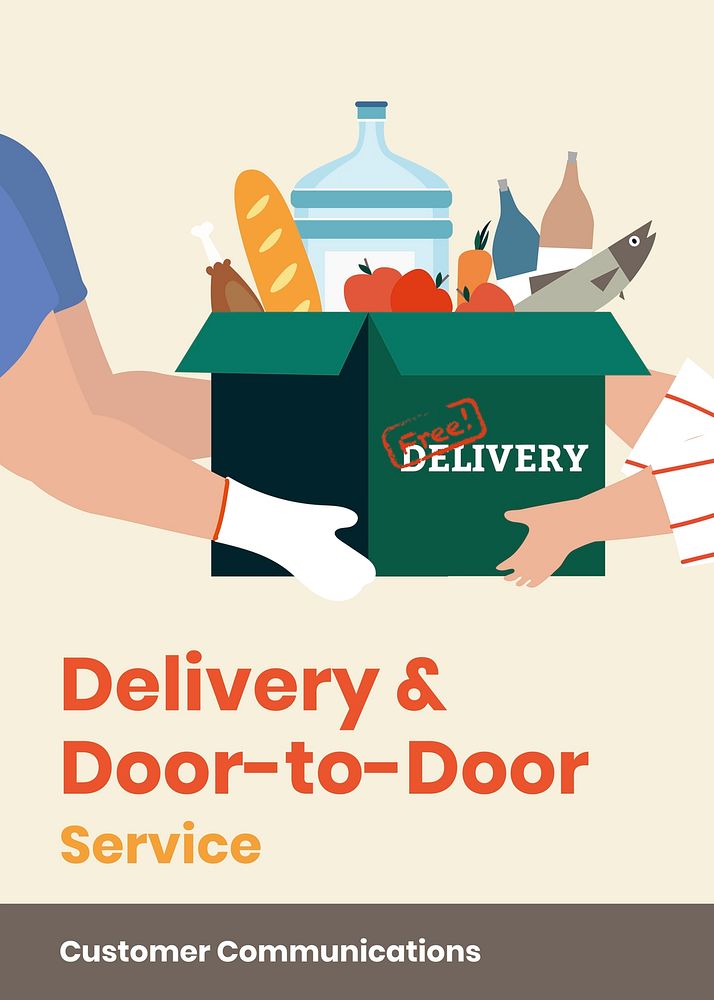 Door to door home delivery psd poster