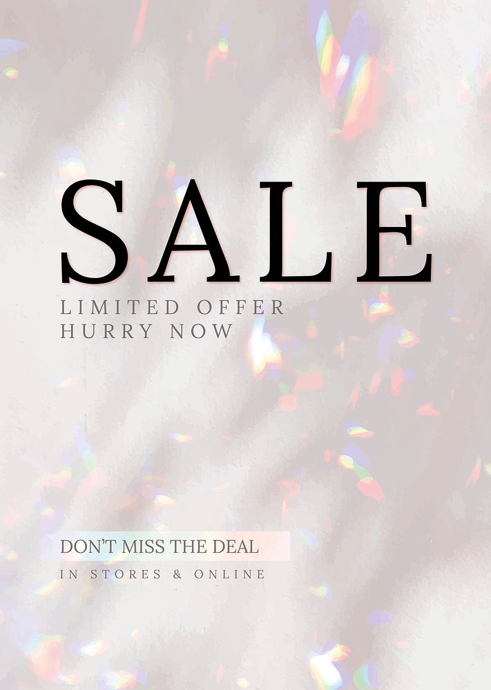 Shop sale poster template vector with editable text