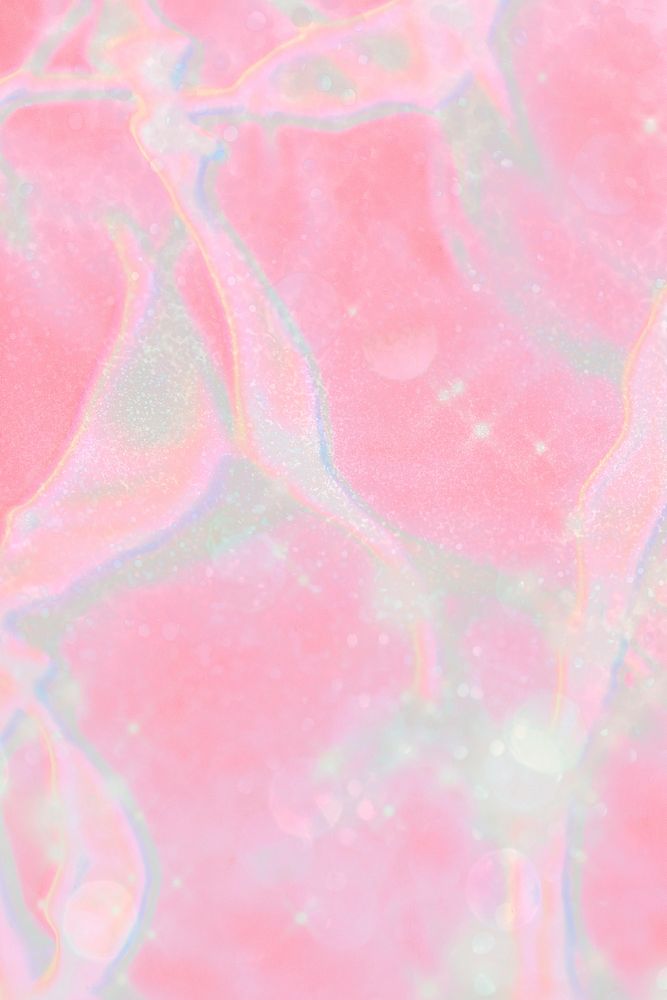 Sparkling iridescent holographic pink background with blank space