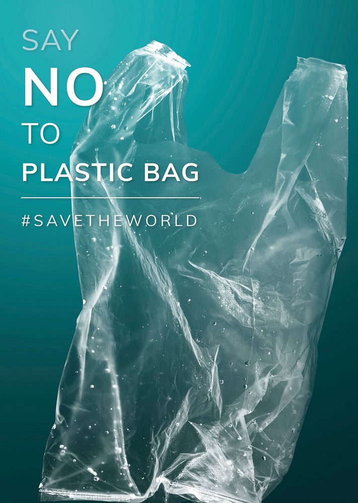 Save the world template psd say no to plastic bag